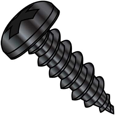 12-14X3/4 Phillips Pan Self Tapping Screw Type A B Fully Threaded Black Oxide (Pack Qty 5,000) BC-1212ABPPB by Korpek