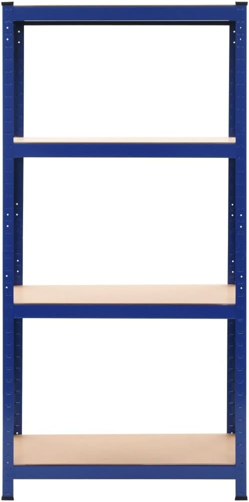 5-Layer Corner Shelf Industrial Racks Organizer for Living Room Garage Storage Racks Suitable for bedrooms, Living Rooms and Offices Silver Steel&Engineered Wood (Blue 31.5' x 15.7