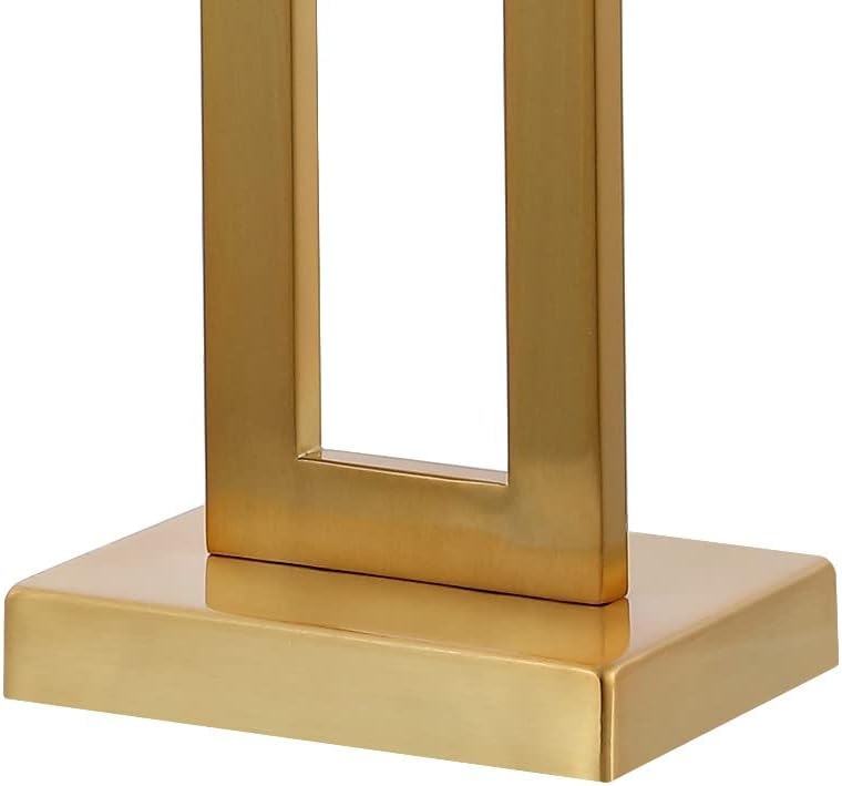 JONATHAN Y 28.5' Brass Gold Table Lamp Set of 2 with USB Port and Pull Chain, Modern Industrial Bedside Lamp for Living Room, Rectangular White Linen Shade, LED Bulb JYL1126A-SET2