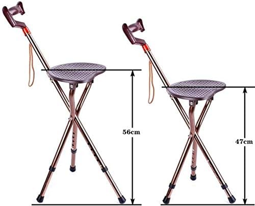 Walking Cane with Folding Seat - Tripod Folding Walking Stick Seat, Disability Medical Aid Folding Seat Cane for The Elderly, People with Reduced Mobility