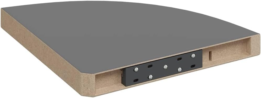 Corner Floating Shelf Set of 4, High Gloss Grey Honeycomb MDF Wood, Triangular Wall Mounted Display Shelves for Living Room Decor, Bedroom, Home Office