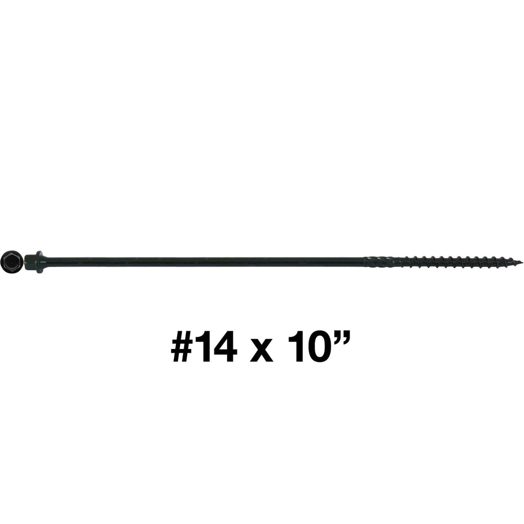 Jake Sales #14 X 10 Heavy Duty Black Timber/Log/Landscaping Wood Screws - Exterior Coated Heavy Duty Screws. 1 x Full Box - 250 Screws