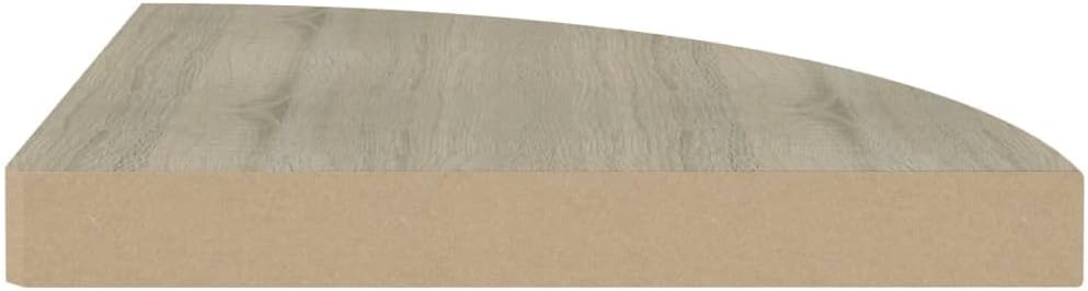 Corner Floating Shelves Wall Mounted,13.8 Inch Easy to Install Wall Corner Shelf,Wall Storage Shelves for Bedroom, Living Room, Bathroom, Kitchen, Office Concrete White (Brown 2 Pcs)