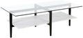 Otto 47'' Wide Rectangular Coffee Table with Faux Marble Shelf in Blackened Bronze/Faux Marble