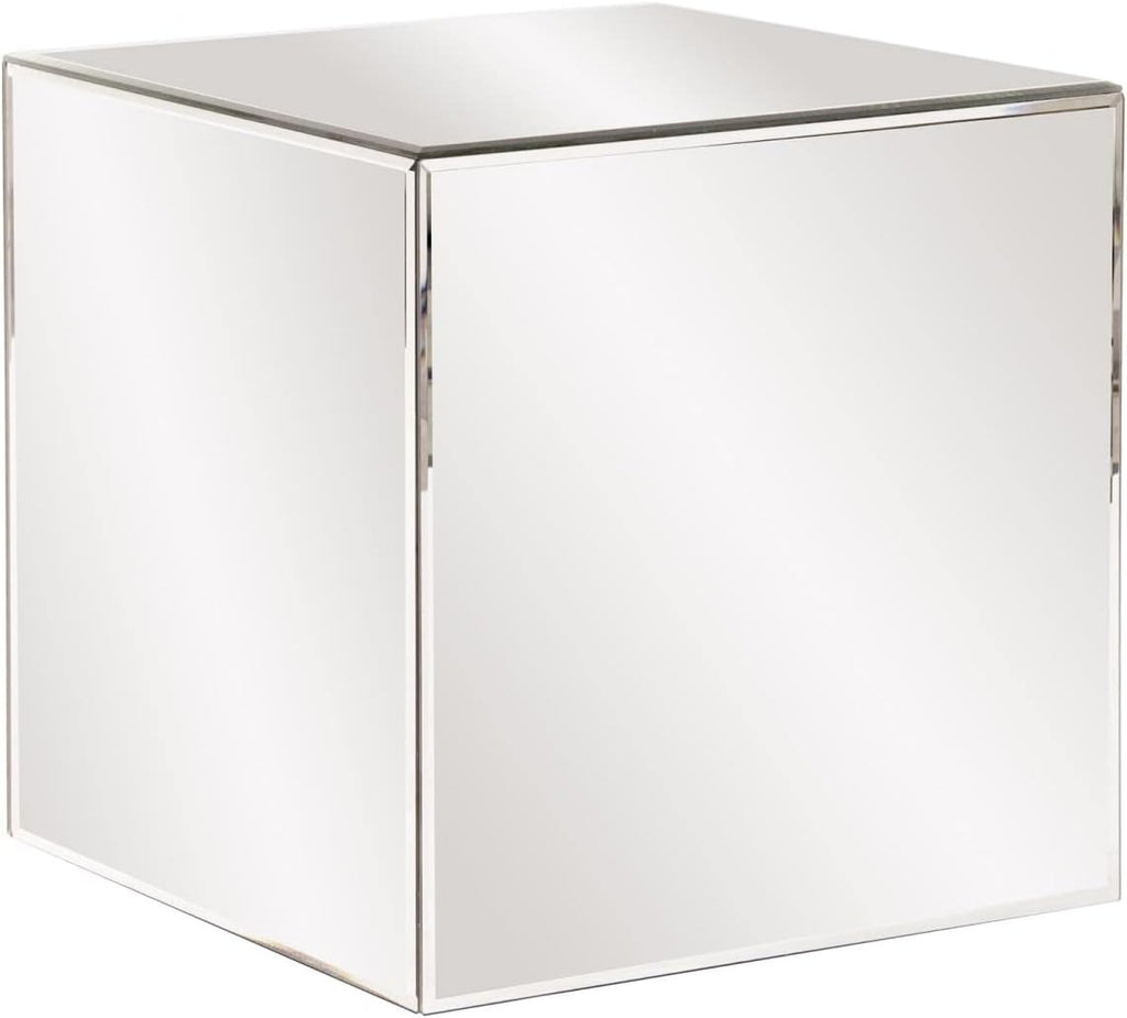 Howard Elliott Collection Mirrored Finish Silver Cube Table Centerpiece, Showpeice Coffee Table, Home Decor Accessories Furniture for Bedroom, Livingroom, 16 x 16 x 16 Inch
