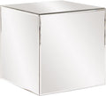 Howard Elliott Collection Mirrored Finish Silver Cube Table Centerpiece, Showpeice Coffee Table, Home Decor Accessories Furniture for Bedroom, Livingroom, 16 x 16 x 16 Inch