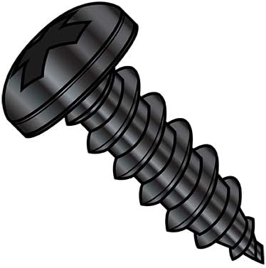 12-14X3/4 Phil Pan Self Tapping Screw Type A B Full Thread 18 8 Stainless Steel Black Oxide (Pack Qty 2,000) BC-1212ABPP188B by Shorpioen - Made in USA