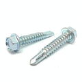 (3300 Pieces) #12-14x3/4 Unslotted Hex Washer Self Drilling Screws Zinc