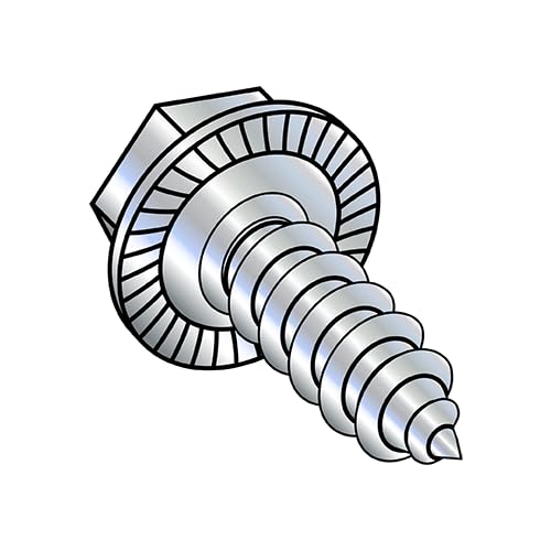 #14 x 3/4' Type AB Self-Tapping Screws/Unslotted/Hex Washer Head/Steel/Zinc/Serrated / 2500 Pc. Carton