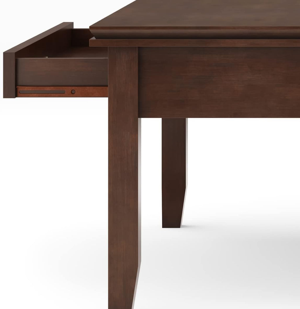 SIMPLIHOME Artisan Square Coffee Table - 36 inch Wide Solid Wood Transitional Cocktail Table in Russet Brown, Classic Living Room Table with Slatted Open Shelf and Contemporary Framed Top Design