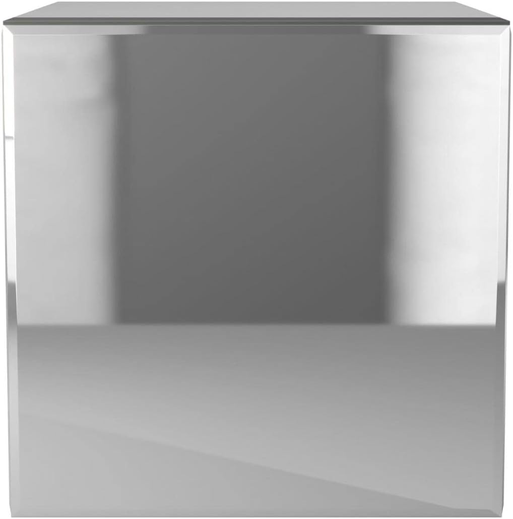 Howard Elliott Collection Mirrored Finish Silver Cube Table Centerpiece, Showpeice Coffee Table, Home Decor Accessories Furniture for Bedroom, Livingroom, 16 x 16 x 16 Inch