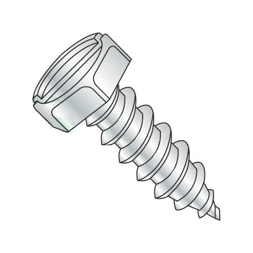 #14 x 3/4' Type A Self-Tapping Screws/Slotted/Hex Head/Steel/Zinc (Carton: 3,000 pcs)