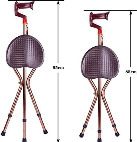 Walking Cane with Folding Seat - Tripod Folding Walking Stick Seat, Disability Medical Aid Folding Seat Cane for The Elderly, People with Reduced Mobility