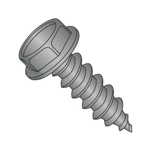 #14 x 3/4' Type AB Self-Tapping Screws/Unslotted/Hex Washer Head/Steel/Black Oxide (Carton: 3,000 pcs)