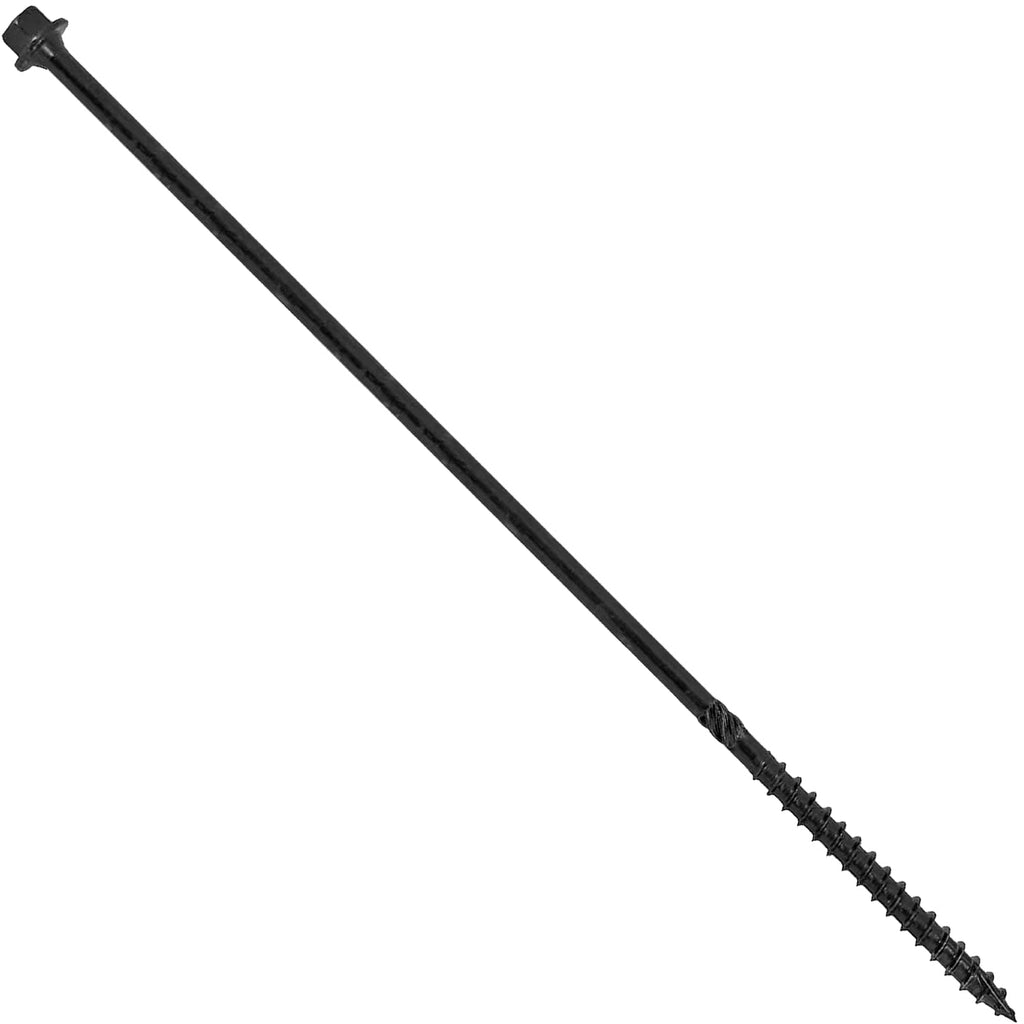 Jake Sales #14 X 9 Heavy Duty Black Timber/Log/Landscaping Wood Screws - Exterior Coated Heavy Duty Screws. 1 x 50 Count Box - 50 Screws