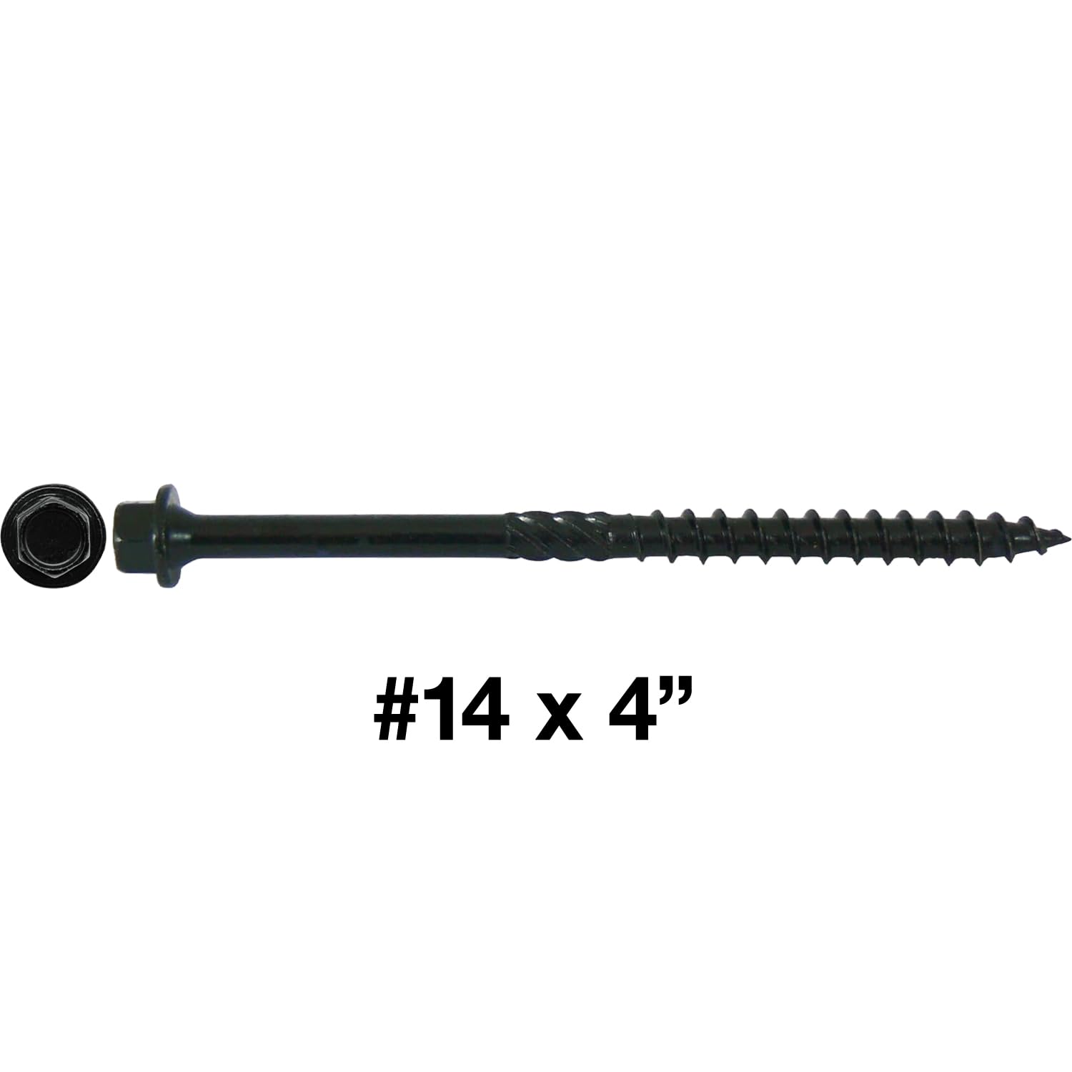 Jake Sales #14 X 4 Heavy Duty Black Timber/Log/Landscaping Wood Screws - Exterior Coated Heavy Duty Screws. 9 x 5 Pound Boxes - ~1,215 Screws