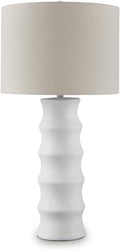 Signature Design by Ashley Veraleigh Transitional Polyresin Table Lamp with 3-Way Switch, White