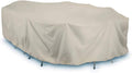 Home and Garden 2D-PF144845 Oval and Rectangle Table Set Cover with Level 4 UV Protection, 144-Inch, Khaki