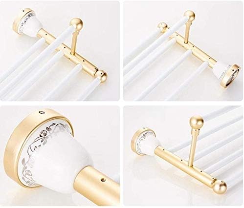 Towel Bars Space Aluminum Antique Gold White Al Bathroom Wall Hanging Towel Rack Towel Storage Bath Towel Rail Single Towel Bar for Bathroom Chrome Hanging 1Pcs