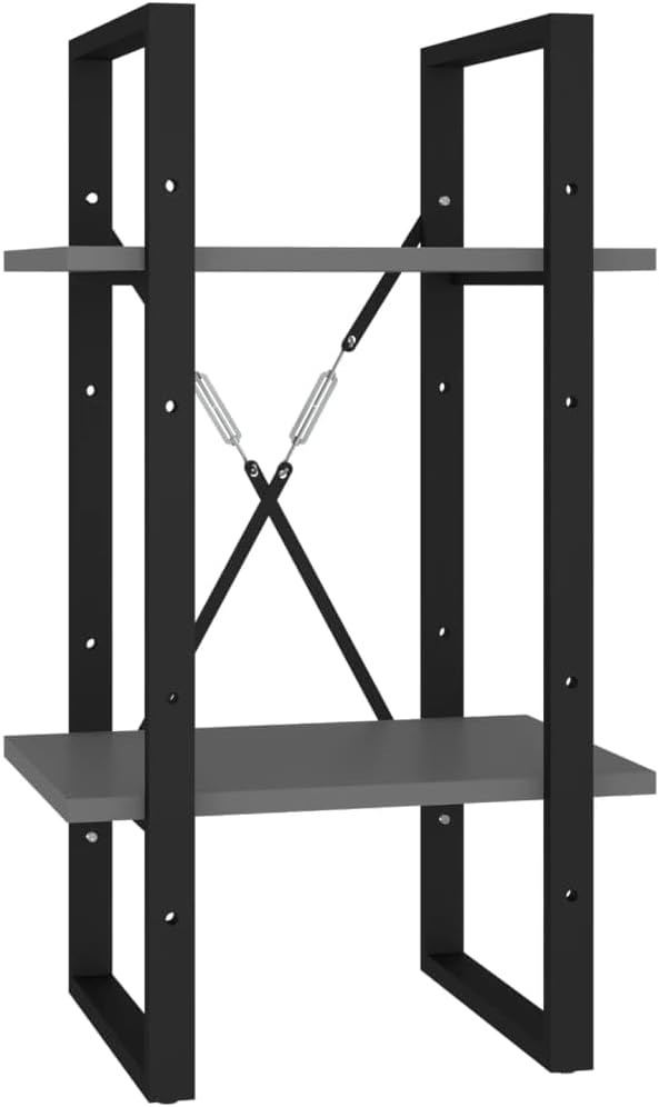 Cubicle Rack Standing Shelves Bookcases Organizer 5-Tier Book Cabinet Gray 15.7'x11.8'x68.9' Engineered Wood for Bedroom Living Room Home Office Corner