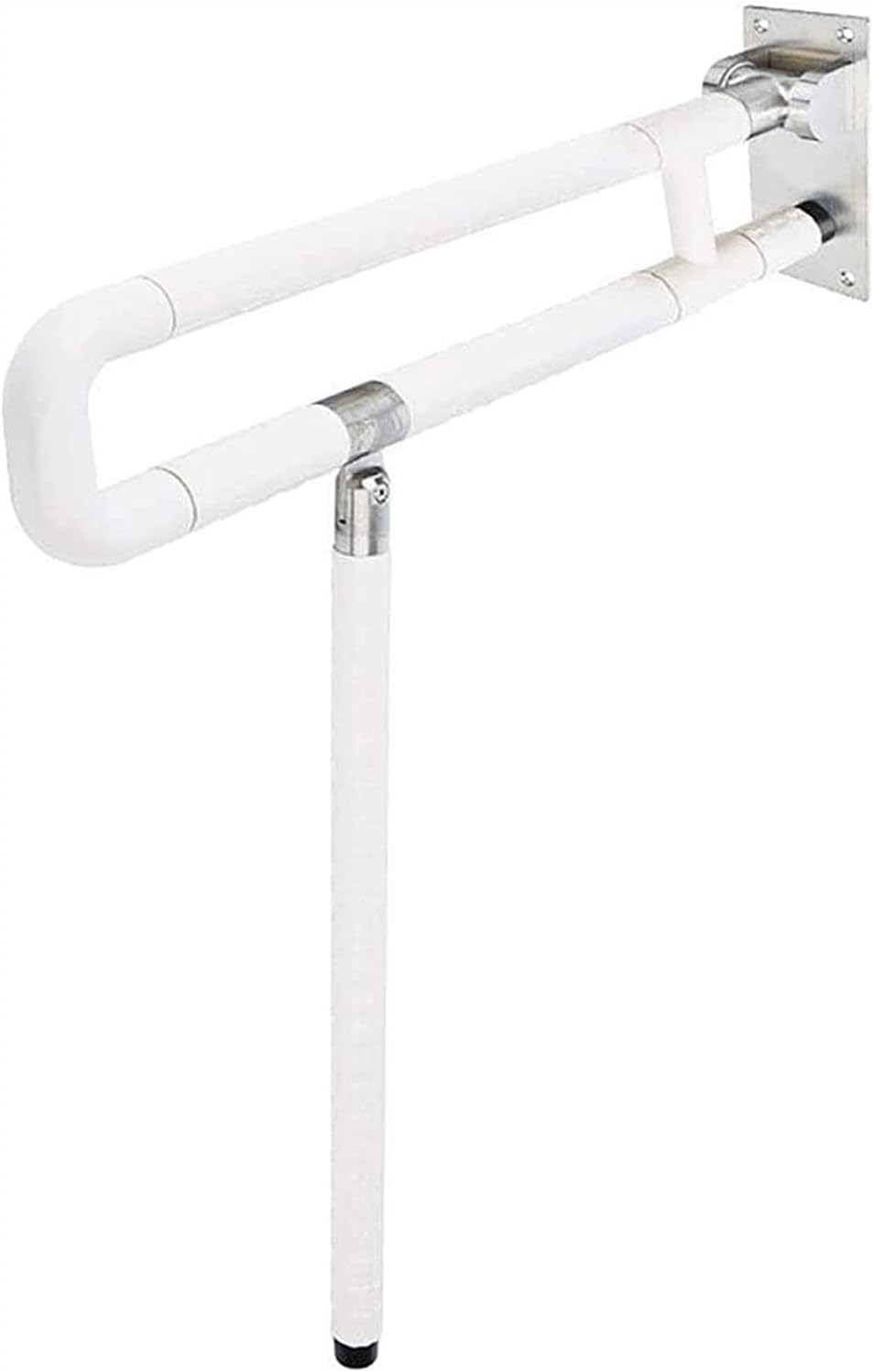 Bath Handle Towel Rail Handle Grab Bar Handrail Bathroom Seat Support Foldable Skid Resistance Toilet Hand Grips for Disability Aid Elderly (Color : White)