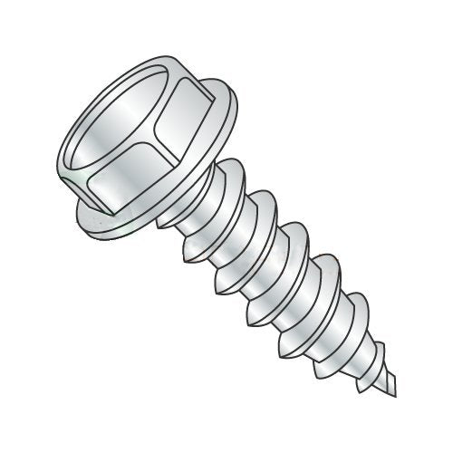 #14 x 3/4' Type AB Self-Tapping Screws/Unslotted/Hex Washer Head/Steel/Zinc (Carton: 3,000 pcs)