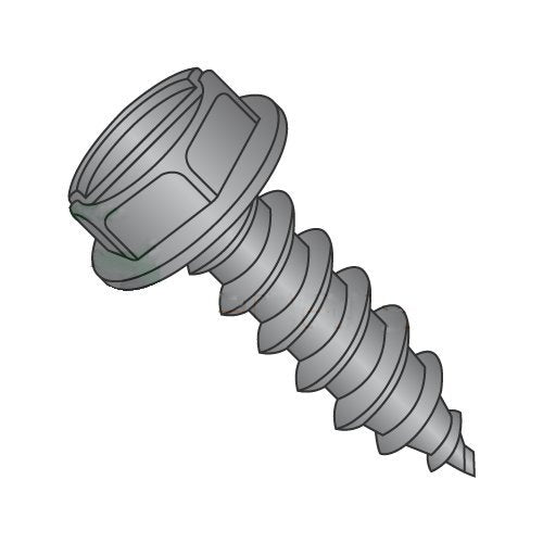 #14 x 3/4' Type AB Self-Tapping Screws/Slotted/Hex Washer Head/Steel/Black Oxide (Carton: 3,000 pcs)