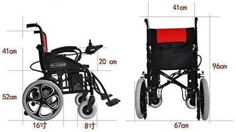 Seniors Elderly Scooter Four Electric wheelchairs Intelligent Lightweight Foldable GPS, Suitable for The Elderly Travel, red, 96X67CM