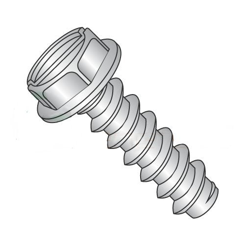 #14 x 3/4' Type B Self-Tapping Screws/Slotted/Hex Washer Head / 18-8 Stainless Steel (Carton: 1,000 pcs)
