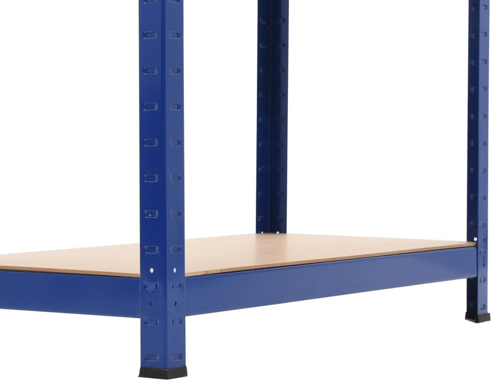 5-Layer Corner Shelf Industrial Racks Organizer for Living Room Garage Storage Racks Suitable for bedrooms, Living Rooms and Offices Silver Steel&Engineered Wood (Blue 31.5' x 15.7