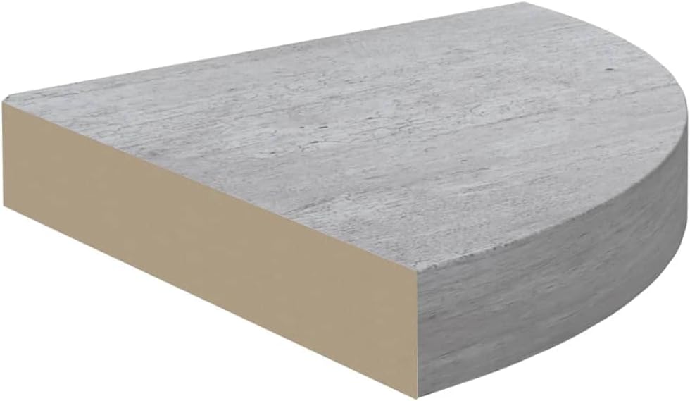 Wall Corner Shelf Concrete Grey Honeycomb MDF, Small Triangular Floating Ledge for Living Room, Bedroom, Bathroom Decor Display, 11 lbs Capacity