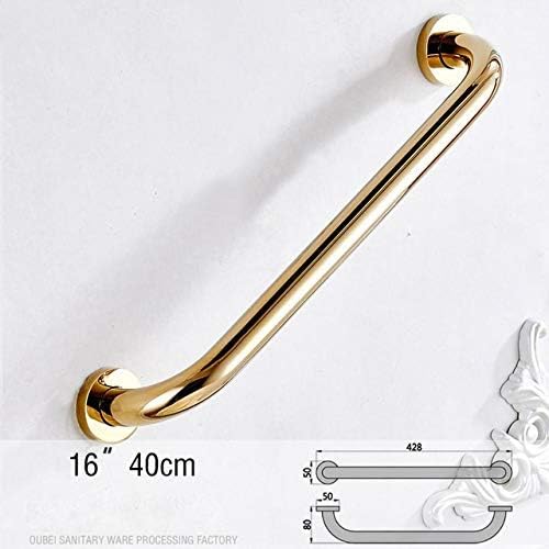 Bathroom Grab Rails Hand Rail Disability Aids Bathroom Tub Toilet Handrail Brass Gold Finish Grab Bar Shower Safety Support Handle (40cm)