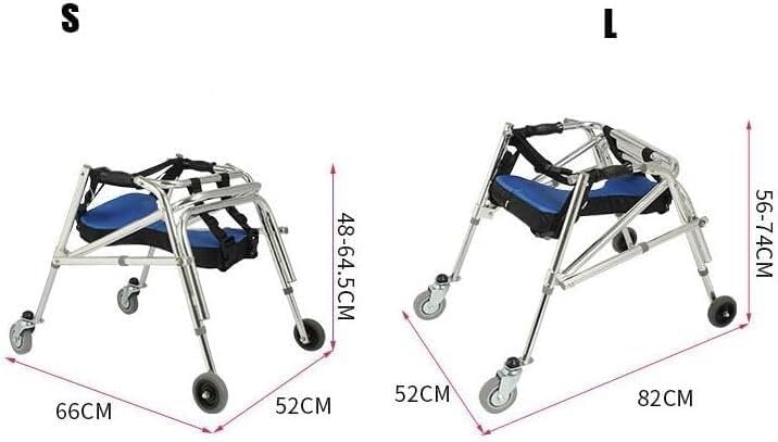 Folding Walker Walking Frame Adjustable Height Walker for Kids Cerebral Palsy Disability Rehabilitation Auxiliary Walking Frame (Size : Large)