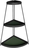 Bathroom Makeup Organizers, Corner Cosmetic Iron Shelf Desktop Dressing Table 3 Tier Simple Lipstick Makeup Rack Organizer Organizer for Vanity(Black)