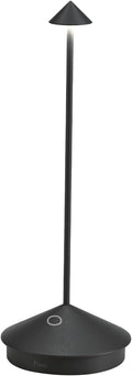 Zafferano, Pina Pro Lamp, Rechargeable Cordless Table Lamp with Touch Controls, Suitable for Indoor and Outdoor, Dimmer, 2200-3000 K, Height 11.4 Inches, Black Color