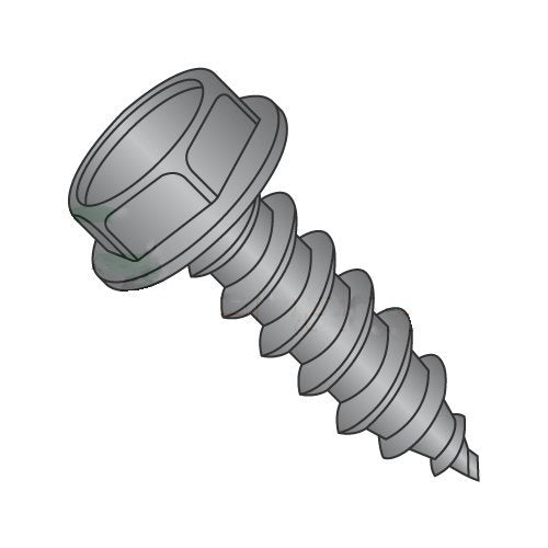 #14 x 3/4' Type AB Self-Tapping Screws/Unslotted/Hex Washer Head/Steel/Black Zinc (Carton: 3,000 pcs)
