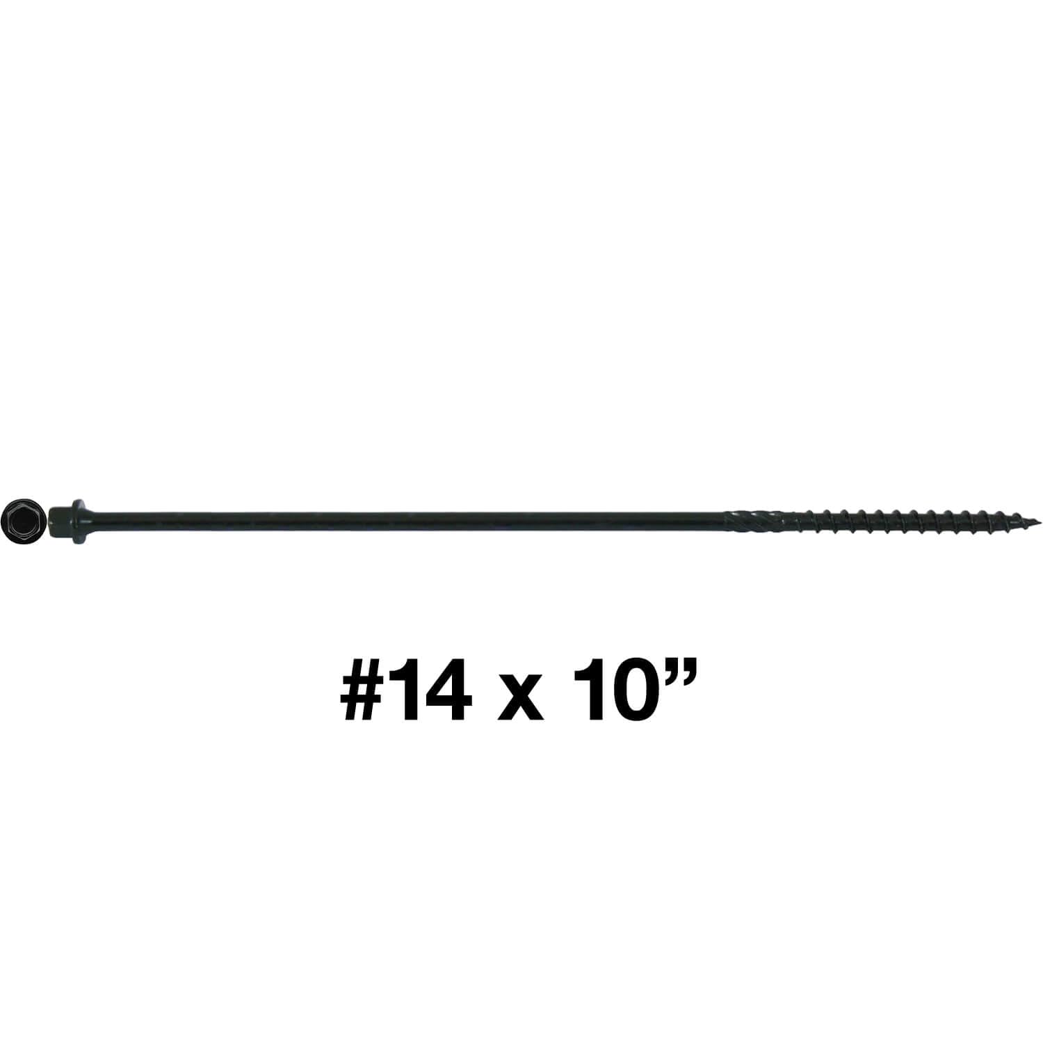 Jake Sales #14 X 5 Heavy Duty Black Timber/Log/Landscaping Wood Screws - Exterior Coated Heavy Duty Screws. 10 x 50 Count Boxes - 500 Screws