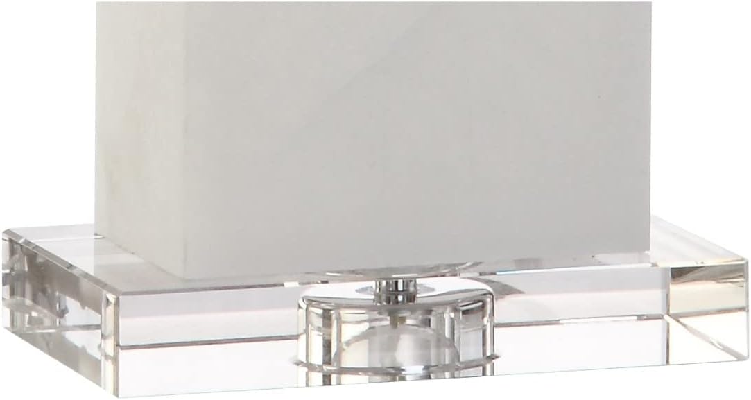 JONATHAN Y 27' White Alabaster Rectangular Table Lamp Contemporary Modern Bedside Nightstand Lamp for Living Room Bedroom with White Linen Shade LED Bulb Included JYL2009A