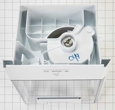 Replacement W11347840 Ice Container Assembly for Whirlpool, Kenmore, KitchenAid Refrigerator 4931042, PS12717489, W11251049