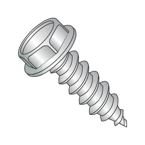 #14 x 3/4' Type AB Self-Tapping Screws/Unslotted/Hex Washer Head / 18-8 Stainless Steel (Carton: 1,000 pcs)