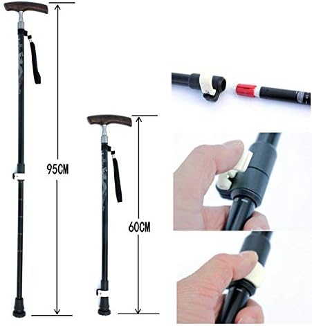 Canes Walkers for Seniors Rollator Walker, Walking Cane - Adjustable Walking Stick - Crutches - Lightweight Aluminum Offset Cane with Handle and Wrist Strap - Ideal Daily Living Aid for Limited Mo