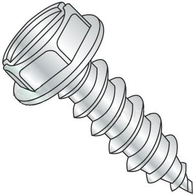 #12-14 x 3/4' Self Tapping Screws - Sheet Metal Screws, Type AB, Steel, Zinc Plating, Indented Hex Washer, Slotted Drive (Quantity: 3700 pcs)
