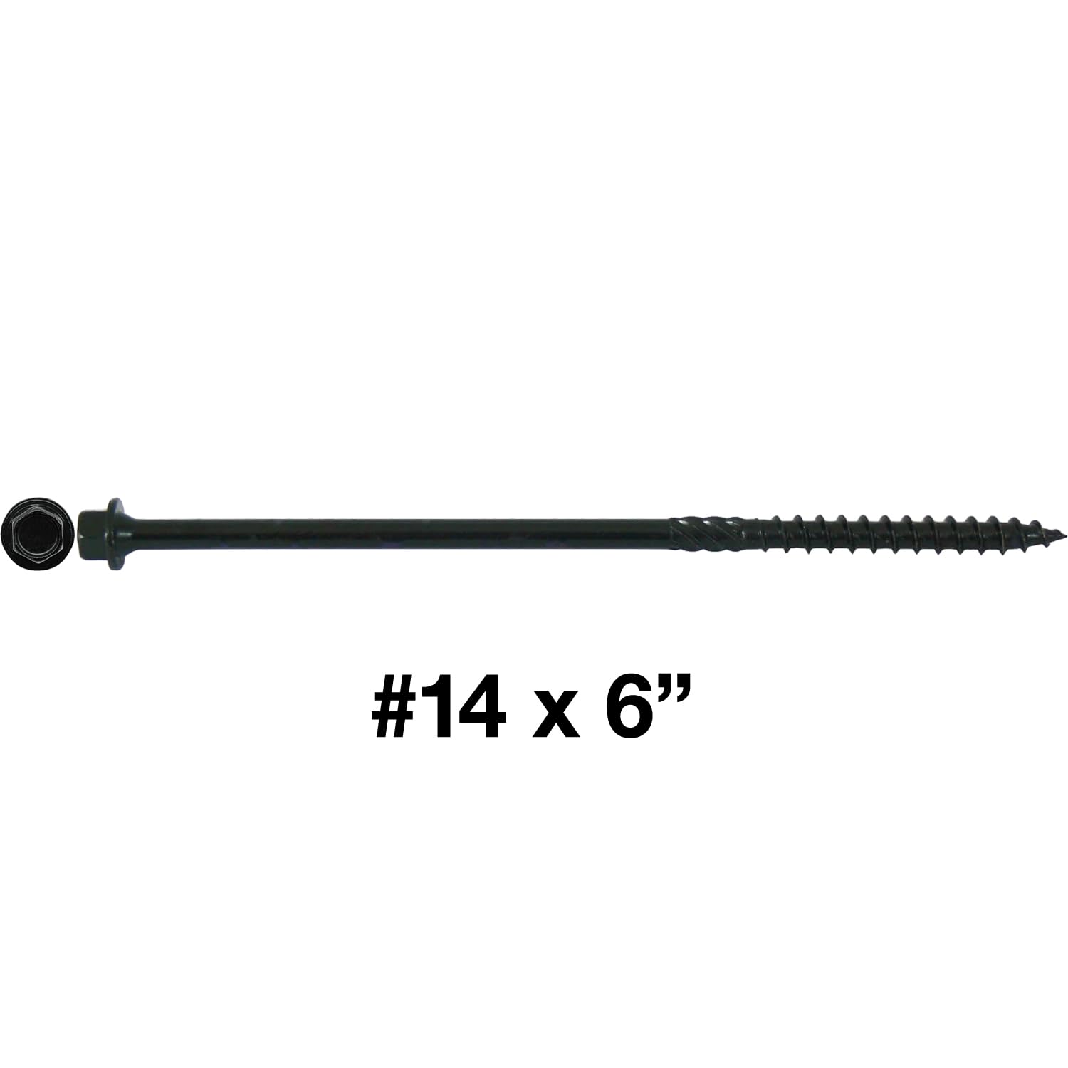 Jake Sales #14 X 6 Heavy Duty Black Timber/Log/Landscaping Wood Screws - Exterior Coated Heavy Duty Screws. 9 x 5 Pound Boxes - ~846 Screws