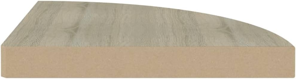 Corner Floating Shelves Wall Mounted,13.8 Inch Easy to Install Wall Corner Shelf,Wall Storage Shelves for Bedroom, Living Room, Bathroom, Kitchen, Office Concrete White (Brown 1 Pcs)