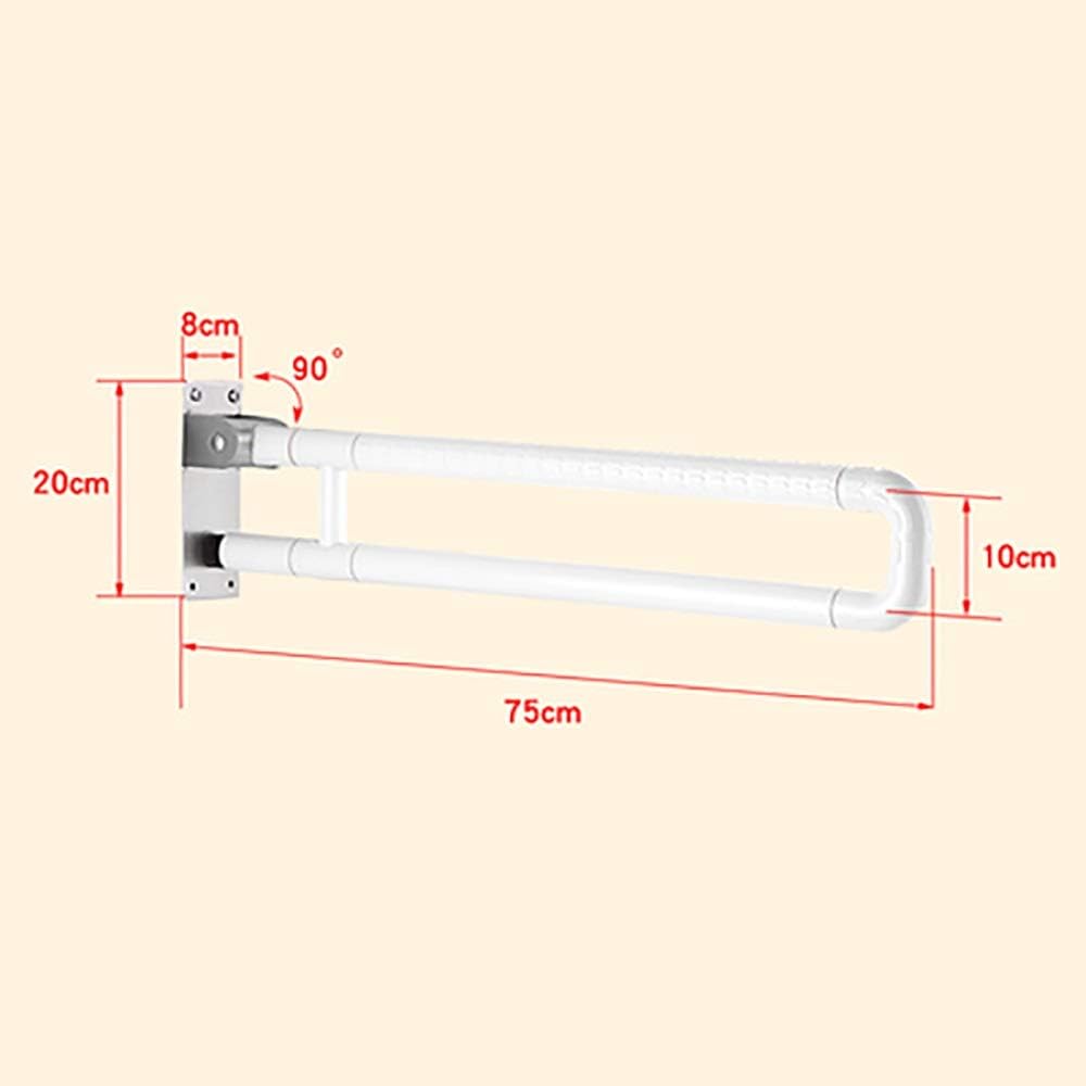 Grab Bars Handle Safety Support Hand Rails, Concealed Screw Safety Grab Bar Flip-Up Screw-in Bathroom Grab Bar with Textured Grip Stainless Suitable for Disability Aid and Seniors