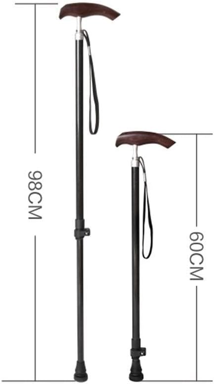Walking Canes,Crutches Non-Slip Retractable Walking Stick Carbon Fiber Solid Wood Crutch for Seniors Disabled Mobility Daily Living Aids