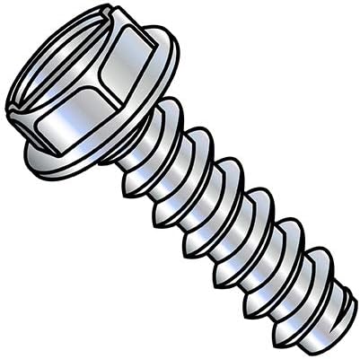12-14X3/4 Slotted Indented Hex Washer Self Tapping Screw Type B Fully Threaded Zinc (Pack Qty 3,000) BC-1212BSW by Shorpioen - Made in USA