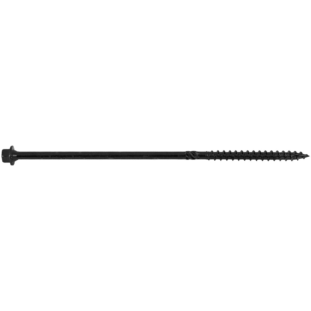 Jake Sales #14 X 7 Heavy Duty Black Timber/Log/Landscaping Wood Screws - Exterior Coated Heavy Duty Screws. 10 x 50 Count Boxes - 500 Screws