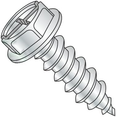 1/4'-14 x 3/4' Self Tapping Screws - Sheet Metal Screws, Type AB, Steel, Zinc Plating, Indented Hex Washer, Combo (Phillips/Slotted) (Quantity: 2000 pcs)