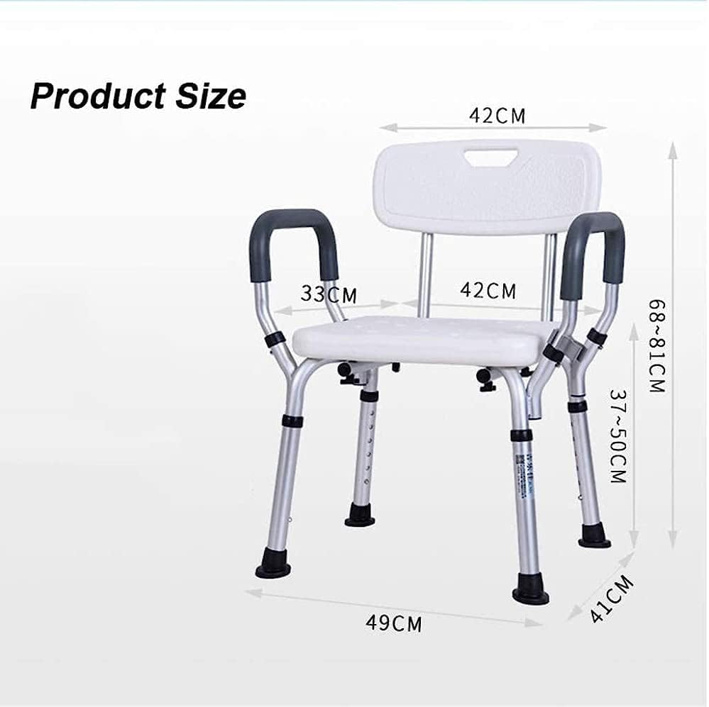 Seat Shower Stool Bathroom Seat Bath Chair Shower Bath, Non-Slip Leg Pads Disability Aid Tub Lift Chair with Handrail Backrest,Household Goods